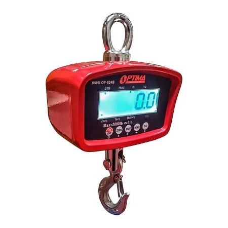 Optima Scale Mfg. Optima LCD Digital Crane Scale With Remote 1,000 lb x 0.2 lb OP-924B-1000LCD